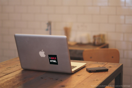 I Love HTML Sticker - Preview On Macbook