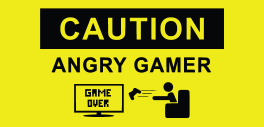 Caution - Angry Gamer Sticker