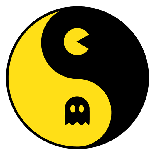 Pacman Yin Yang Sticker - Just Stickers : Just Stickers