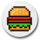 Pixel Burger Badge - Just Stickers : Just Stickers