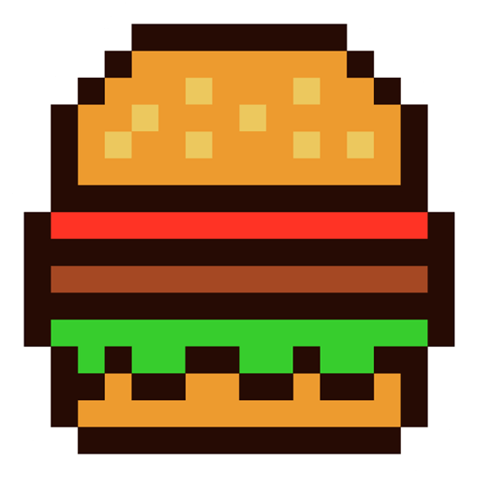Pixel Burger Sticker - Just Stickers : Just Stickers