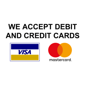 We Accept Debit And Credit Cards Sticker - Just Stickers : Just Stickers