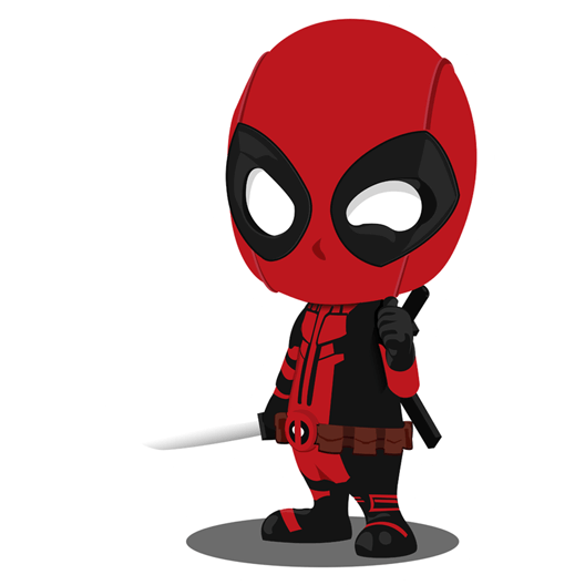 how draw to cartoon deadpool Stickers Stickers  Sticker : Baby Just Just Deadpool